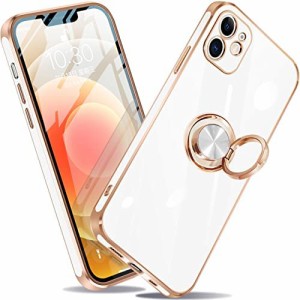 iPhone 12 ケース リング付き 薄型 軽量 TPU 車載ホルダースタンド機能 レンズ保護 指紋防止 耐摩擦 耐衝撃 ストラップホール付き 携帯カ