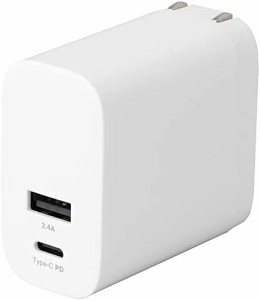 ナカバヤシ Digio2 USB 充電器 Type-C 1ポート + USB-A 1ポート 30W PD充電対応 ホワイト Z9003