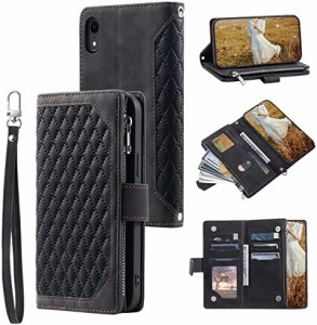 QLTYPRI iphone XRケース 財布型 ケース 上質 PU レザー 手帳型 ケース カード収納 ハンドストラップ付き 携帯カバーイホンXR ケース カ
