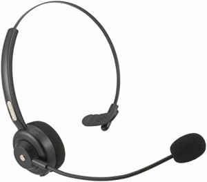 オーム電機 AudioCommワイヤレス片耳ヘッドセット 左右両耳対応 HST-W80N 03-0638 OHM ブラック 幅163.2×高さ142.2×奥行48.5mm(伸縮最