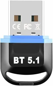 Bluetooth5.1技術 GUROYI Bluetooth 5.1 USBアダプタ Bluetooth5.1技術 超小型 ブルートゥース子機 PC用/ナノサイズ/Ver5.1/ Bluetoothア