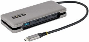 スターテック USB-Cハブ/4ポート/1x USB-A & 3x USB-C/10Gbps USB 3.1/3.2 Gen2/Thunderbolt 3/4対応/バスパワー/25cm 巻き取り式ケーブ