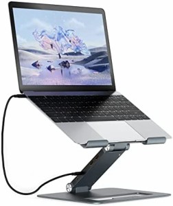 WAVLINK アルミ制の調整可能なノートpc用スタンド 9-in-1 USB-Cドッキングステーション付き。人間工学に基づいたポータブルpc昇降折りた