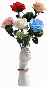 AIVAR 花瓶 フラワーベース 北欧 陶器 セラミック 白い手 花瓶 花器 シンプル花瓶 おしゃれ 創造的な花瓶 水耕栽培ユニークな花瓶 生け花