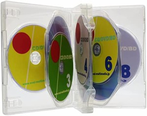 DVD収納ケース 27mm厚に8枚収納 トールケース クリア 8個セット箱入り Mロックシリーズ ブルーレイにも適します