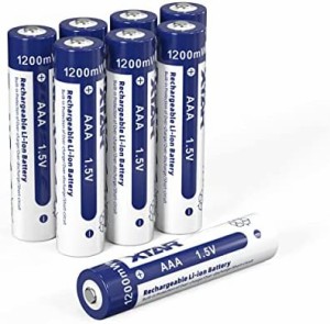 【8本組】XTAR 1.5V Li-ion AAA充電池1200 MWH（800 mAh）単四形リチウム電池