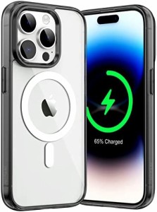 JEDirect iPhone 14 Pro 6.1インチ用 マグネット ケース MagSafe ワイヤレス充電対応 衝撃吸収 バンパーカバー 傷つけ防止 透明バック (
