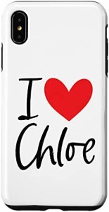 iPhone XS Max I Love Chloe 名前 パーソナライズ 女の子 女性 BFF フレンド ハート スマホケース