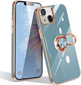 iPhone14 Plus ケース リング スマホケース アイフォン14Plus リング カバー 耐衝撃 TPU 軽量 スタンド機能付き 360回転車載ホルダー 保