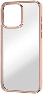 デジタルアルキミスト iPhone 14 Pro Max ケース メタリック フレーム クリア x ピンク ゴールド クリア ケース