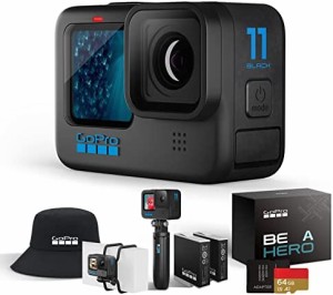 【2年無料保証】 GoPro HERO11 Black ゴープロ ごーぷろ アクションカメラ （HERO11Black本体+認定SDカード(64GB) + Shortyミニ延長ポー