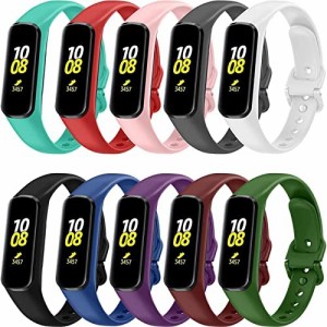 Miimall【10本セット】対応Galaxy Fit 2 SM-R200 バンド シリコン製 通気製良いGalaxy Fit20用 交換バンド 軽量 防水 スポーティー ギャ