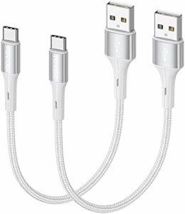 RAVIAD USB Type C ケーブル【0.3m/2本セット】タイプ C ケーブル 3A 急速充電 高速データ転送 高耐久ナイロン編み USB-A to USB-C ケー