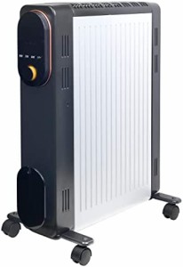 [山善] オイルレスヒーター 1200W 最大8畳 出力3段階切替 省エネ 温度調節機能 24時間入切タイマー付 チャイルドロック 転倒オフスイッチ