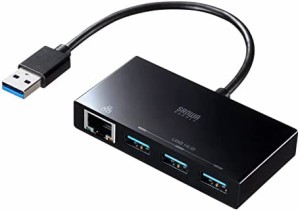 サンワサプライ USB3.2 Gen1 ハブ付き ギガビットLANアダプタ USB-3H322BKN ブラック