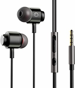 Juyya イヤホン 有線 3.5mm ヘッドホン HIFI音質 マイク付きイヤホン 音量調整 通話対応 重低音 PC/Android/iPhone 3.5mmジャック 多機種