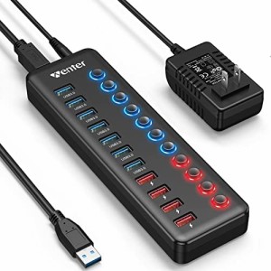 WENTER USB ハブ 3.0 Hub 7ポート + 4充電ポート 2022改良 【ACアダプタ付き セルフパワー/バスパワー 独立スイッチ付 USB拡張 5Gbps高速