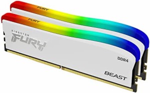 Kingston キングストン FURY デスクトップPC用 白いメモリ DDR4 3600MT/秒 8GB×2枚 Kingston FURY Beast ビースト RGB CL17 KF436C17BWA