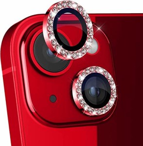 HeeNia iPhone 14/iPhone 14 Plus キラキラ カメラフィルム メタル個別リング 9H 強化ガラスカメラ 傷防止 露出オーバー防止 HD強化ガラ