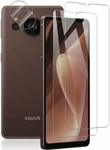 【2+2 セット】For Aquos Sense7 Plus ガラスフィルム（２枚入り）＋カメラフィルム（2枚入り）Kakuki Sense7 Plus レンズ保護フィルム 