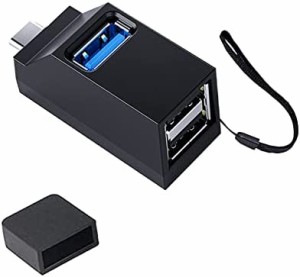 ALLVD Type-Cハブ 3ポート USB3.0＋USB2.0コンボハブ 超小型 バスパワー Type-Cハブ USBポート拡張 高速 軽量 コンパクト 携帯便利 1個入
