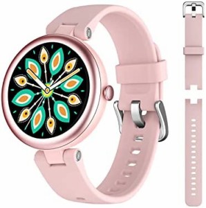 SHANG WING Lynn スマートウォッチ レディース 小さめ 丸型 腕時計 女性用 Smart Watch Women 1.09インチ高精細画面 活動量計 交換用ベル