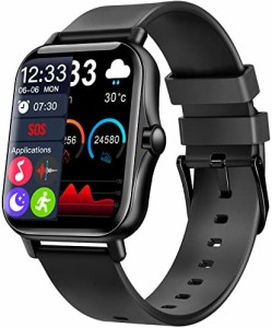スマートウォッチ 通話機能付き 【2022最新 1.70インチ大画面】 音楽再生 smart watch 腕時計 Bluetooth5.2 活動量計 3D動態文字盤 メン