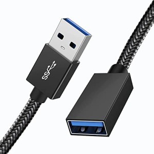 USB 延長ケーブル 1m Popolier USB3.0規格 5Gbps 高速データ転送 A-Aタイプ オスメス USB延長コード ナイロン編み製 取り回しやすい (1m,