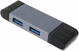 mitas Type-C カードリーダー 6in1 USB タイプc microUSB usbポート ハブ hub SD MicroSD 対応 TypeC 2ポート スマホ PC SDカード タブレ