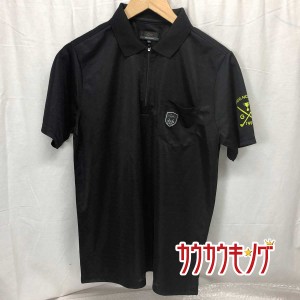 【中古】GREG NORMAN /グレッグ・ノーマン ハーフジップ シャツ ブラック サイズM メンズ ゴルフ ウェア