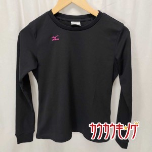 【中古】ミズノ MIZUNO 長袖 ストレッチ シャツ プラシャツ ブラック サイズS レディース スポーツ/ランニング/ゴルフウェア