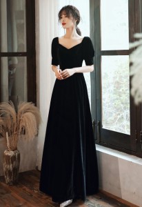 パーティードレス ロング ロングドレス 結婚式 お呼ばれドレス 黒 ロングドレス 演奏会 袖あり 半袖 大きいサイズ 小さいサイズ 3L 上品 