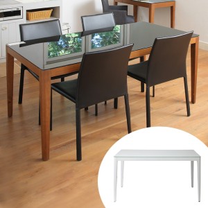 テーブル　ダイニングテーブル　幅135cm　WiTH （ 送料無料 ガラス天板 机 食卓 4人掛け リビングテーブル デスク 木製 天然木 ガラステ