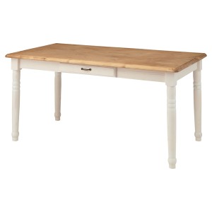 ダイニングテーブル　食卓　カントリー調　天然木　Midi　幅150cm （ 送料無料 テーブル 机 つくえ 木製 リビングテーブル 引き出し付き 