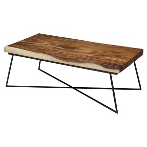 センターテーブル 天然木 ナチュラル 幅120cm （開梱設置 送料無料 リビングテーブル ローテーブル 無垢材 無垢 木製 モンキーポッド お