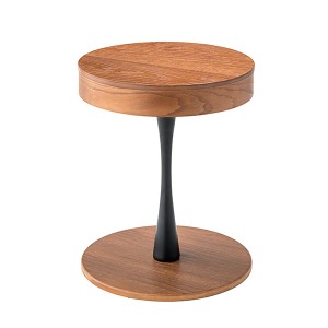 サイドテーブル 円形 天然木 ヴィンテージ調 内部収納付 直径40cm （ 送料無料 テーブル 机 つくえ 木製 ベッドサイドテーブル 収納 ヴィ