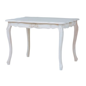 ダイニングテーブル　姫系　ロマンチック　HAMPTON　幅100cm （ 送料無料 白家具 猫脚 クラシック アンティーク 食卓 机 つくえ 天然木 
