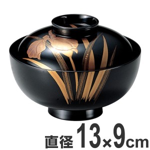 吸い物椀 木製 あやめ 研出 切金張 磨蒔絵 吸物椀 お椀 食器 漆塗 （ 送料無料 椀 汁椀 味噌汁椀 吸物 吸い物 本漆塗 味噌汁 蒔絵 蓋付き