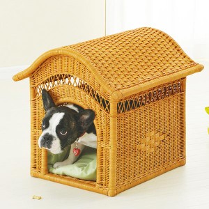 ペットハウス　ラタン　犬小屋　籐家具　幅45cm （ ラタン 送料無料 犬小屋 室内用 アジアン ）