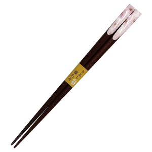 箸　天平　さくら　ピンク　20.5cm （ 日本製 和柄 お箸 木製 花柄 花 女性用 漆塗 木 天然木 ハシ カトラリー ）