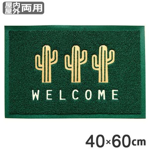 玄関マット 40×60cm 屋外 屋内 両用 カクタス 泥落としマット （ 玄関 マット 泥落とし 洗える エントランスマット 外 屋外用 室内 室外