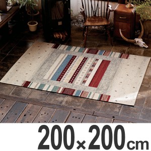 ラグ　カーペット　ロボ　200×200cm （ 送料無料 ラグマット 絨毯 じゅうたん 2.5畳 ホットカーペット対応 床暖房 マット エスニック モ