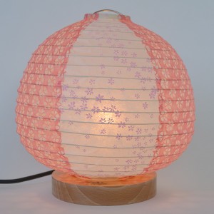 テーブルライト　和紙　テーブルランプ 花舞ピンクX小梅赤 （ 送料無料 照明 テーブル LED 和室 和モダン 電気 デスク ライト 和風 照明