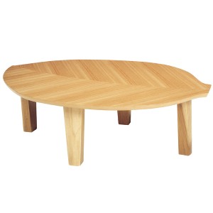 座卓　ローテーブル　木製　葉の国　木の葉型　幅120cm （ 送料無料 ニレ 突板仕上げ 楡 日本製 ちゃぶ台 テーブル 和 和室 洋室 おしゃ