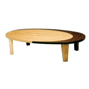 座卓　折れ脚　ローテーブル　木製　クラン　オーバル型　幅120cm （ 送料無料 テーブル 折りたたみ ちゃぶ台 ナラ ウォールナット 突板