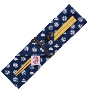 箸＆箸袋セット　ZAPP　箸袋　コマ　18cm （ 箸ケース 布製 日本製 はし ハシ 和柄 手ぬぐい柄 大人かわいい ）