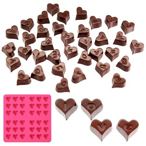 チョコレート型 ハート アルファベット 数字 シリコン型 36個取 （ チョコ シリコン製 製菓道具 ハート型 グミ 型 チョコ型 製菓 シリコ