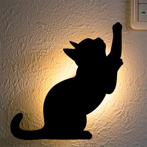 LEDライト Thats Light！ CAT WALL LIGHT かりかり （ 足元灯 LED 猫 フット ライト ウォールライト ねこ おしゃれ センサーライト 屋内 