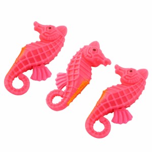 uxcell 海馬 装飾品 人造 プラスチック製 ピンク 水槽 水族館用 人工タツノオトシゴ 3 個入り