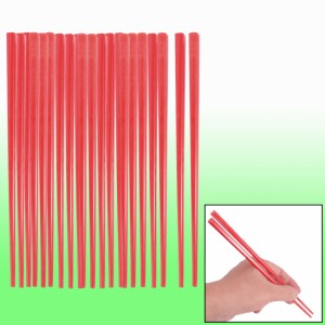 uxcell 箸 食洗機対応 セット 弁当 お箸 おしゃれ 食洗機 レッド 大人 プラスチック製 環境保護 ホームキッチン 21.6x0.7cm 10膳